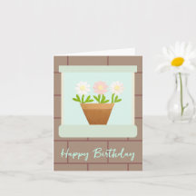 Carte d'anniversaire avec fleurs en papier à la fe