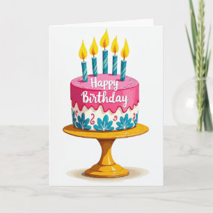 Carte d'anniversaire avec gâteau artistique