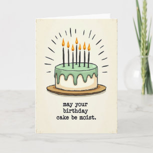 Carte d'anniversaire avec gâteau dessiné à la main