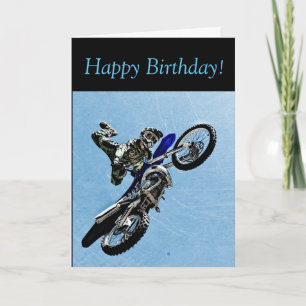 Carte d'anniversaire : Avec Guy faisant MOTOCROSS 