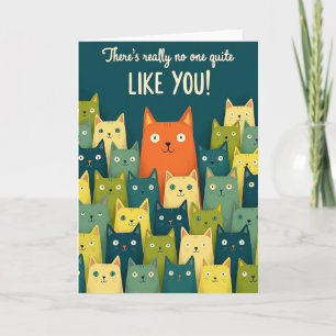 Carte d'anniversaire avec illustration de chat joy