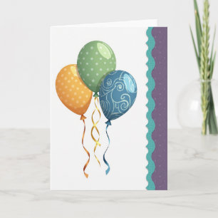 Carte d'anniversaire avec illustration d'orbe past