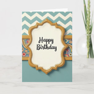 Carte d'anniversaire avec illustration paisley