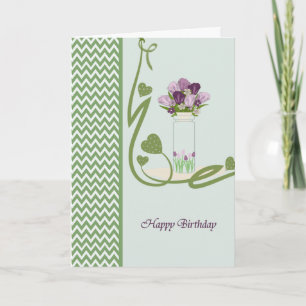 Carte d'anniversaire avec Jar et Tulips