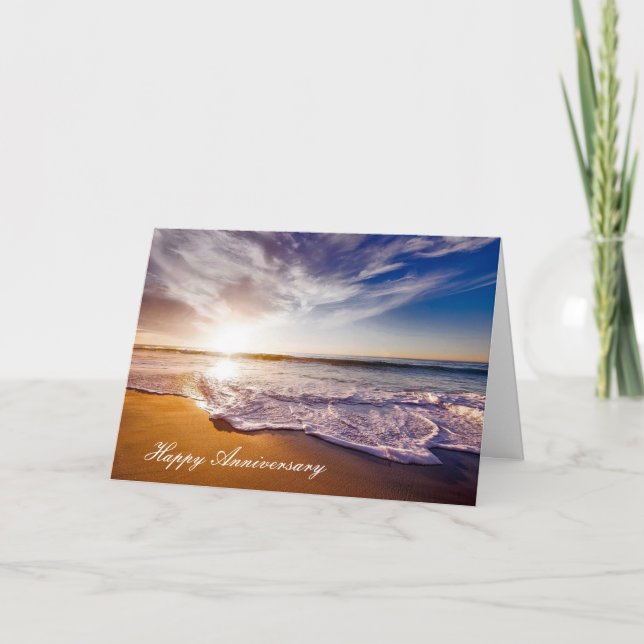 Carte d'anniversaire avec la belle plage Shoreline (Devant)