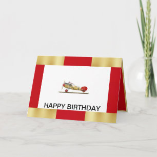Carte d'anniversaire avec l'avion Red Barron