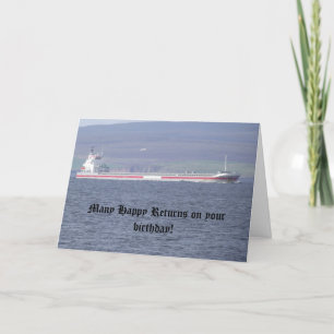 Carte d'anniversaire avec le bateau