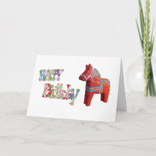 Carte d'anniversaire avec le cheval de Dala