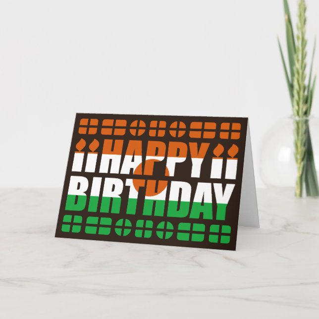 Carte d'anniversaire avec le drapeau du Niger (Devant)