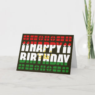 Carte d'anniversaire avec le drapeau du Tadjikista