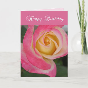 Carte d'anniversaire avec le rose de rose,