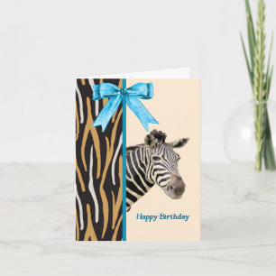 Carte d'anniversaire avec l'image de Zebra