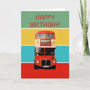 Carte d'anniversaire avec Londres Bus