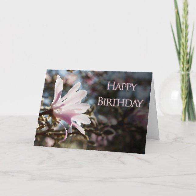 Carte d'anniversaire avec magnolia (Devant)