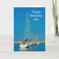 Carte d'anniversaire avec peinture de yachts align