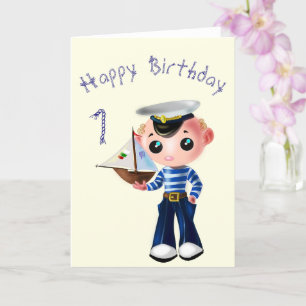 Carte d'anniversaire avec petit marin