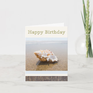 Carte d'anniversaire avec photo de coquillage conq