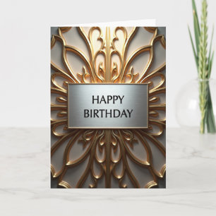 Carte d'anniversaire avec plaque argentée ornée