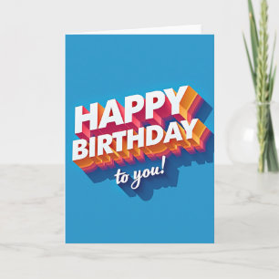 Carte d'anniversaire avec texte 3D joyeux