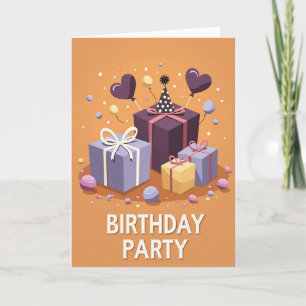 Carte d'anniversaire avec un cadeau coloré