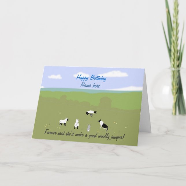 Carte d'anniversaire avec une amusante blague de m (Devant)