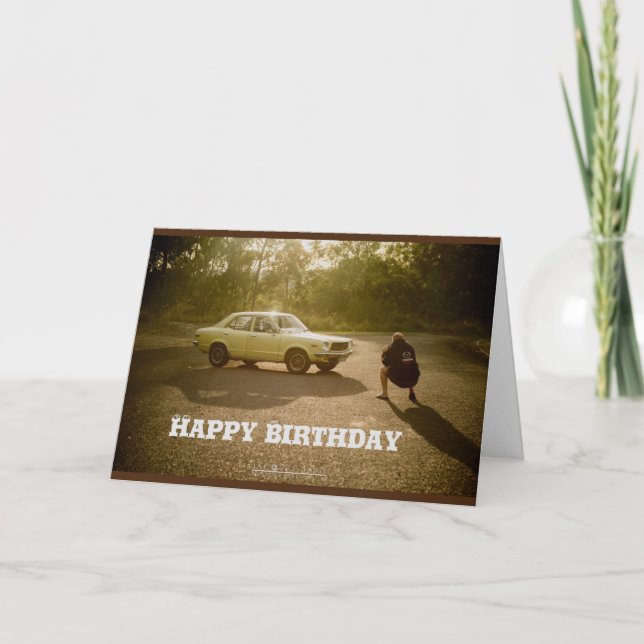 Carte d'anniversaire avec voiture (Devant)