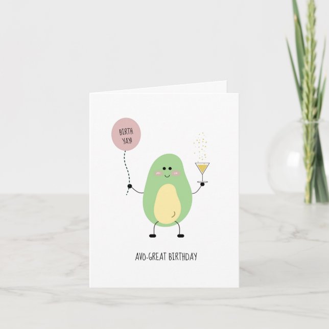 Carte d'anniversaire Avocado - Carte pliée mignonn (Devant)