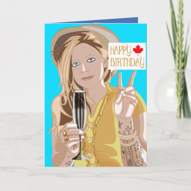 Carte d'anniversaire Avril Lavigne. (Devant)