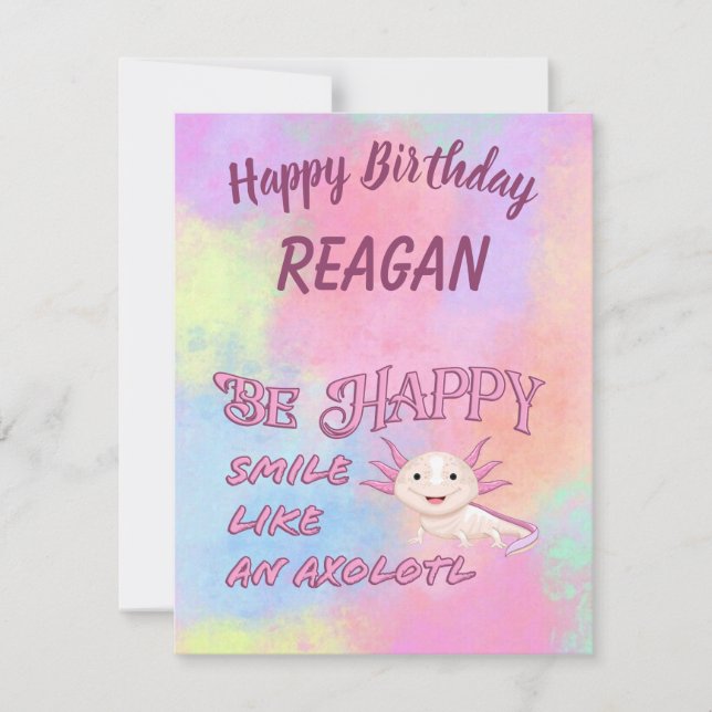 Carte d'anniversaire Axolotl (Devant)