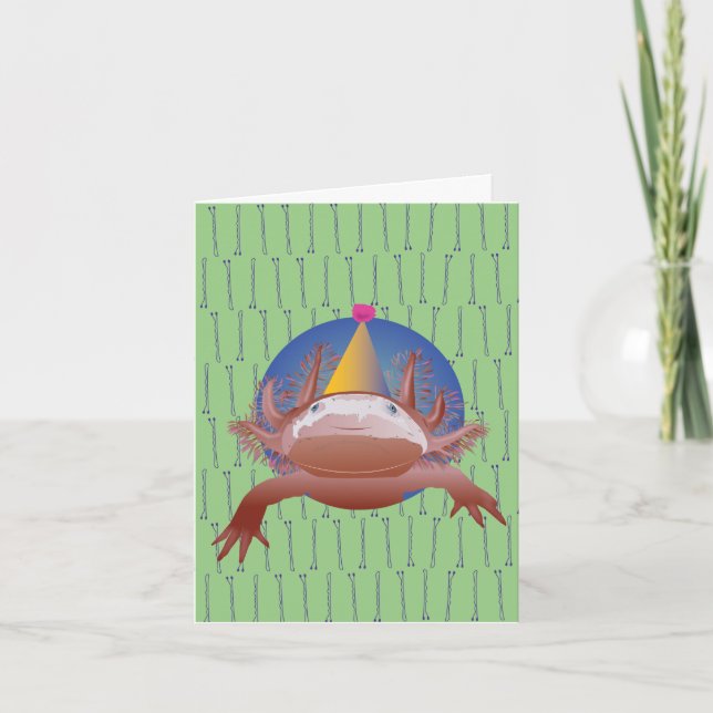 Carte d'anniversaire Axolotl (Devant)