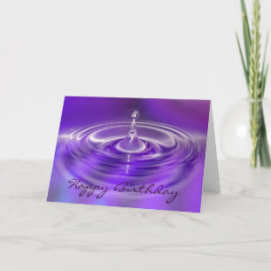 Carte d'anniversaire - baisse pourpre de l'eau