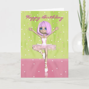 Carte d'anniversaire Ballet - Ballerina mignonne
