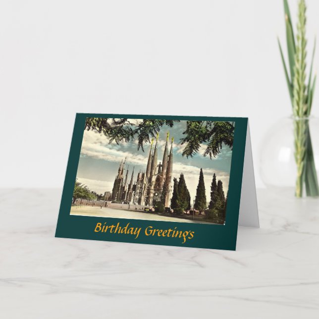 Carte d'anniversaire, Barcelone, Sagrada Familia (Devant)