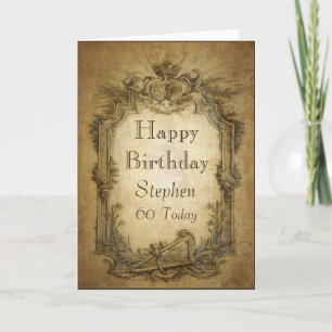 Carte d'anniversaire baroque vintage