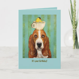 Carte d'anniversaire Basset