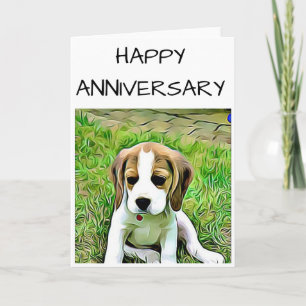 Carte d'anniversaire beagle