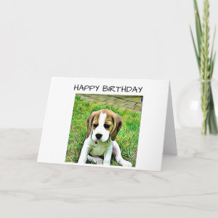 Carte d'anniversaire beagle