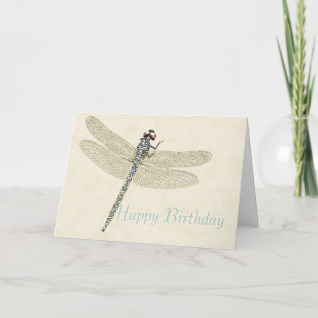 Carte d'Anniversaire Bejeweled Dragonfly (Devant)