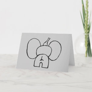 Carte d'anniversaire Belated Elephant CUSTOMISÉE
