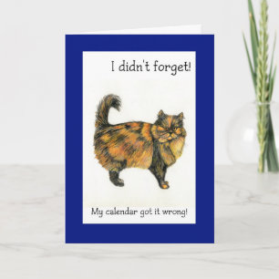 Carte d'anniversaire Belge - Tabby Chat Brown Long