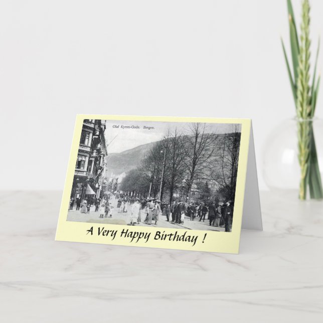 Carte d'anniversaire - Bergen, Norvège (Devant)