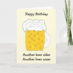 Carte d'anniversaire bière humoristique