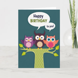 Carte d'anniversaire Birds Art