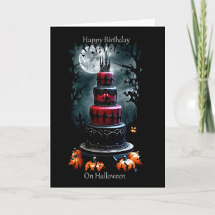 Carte d'anniversaire Black Cake pour Halloween