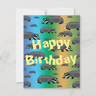 Carte d'anniversaire Blaireau