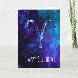 Carte d'anniversaire Bleu Espace Bélier