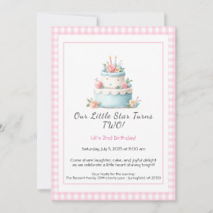 Carte d'anniversaire Bleu & Rouge – Invitation pou