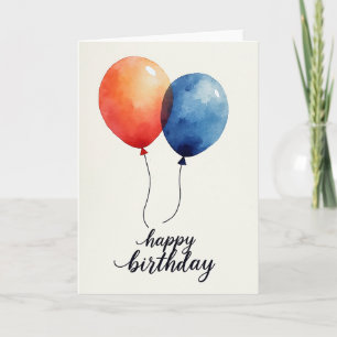 Carte d'anniversaire Bleu Sérénité
