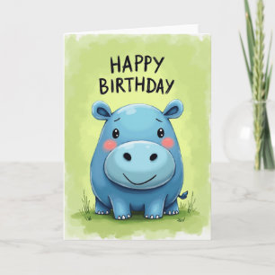 Carte d'anniversaire Bleue Fantaisiste