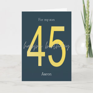 Carte d'anniversaire Blue and Gold 45th